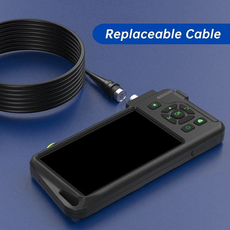 5'' IPS Screen Endoscope Camera for Dual Triple Lens Detachable Design IP67 Industrial Borescope Inspection Camera for Piping