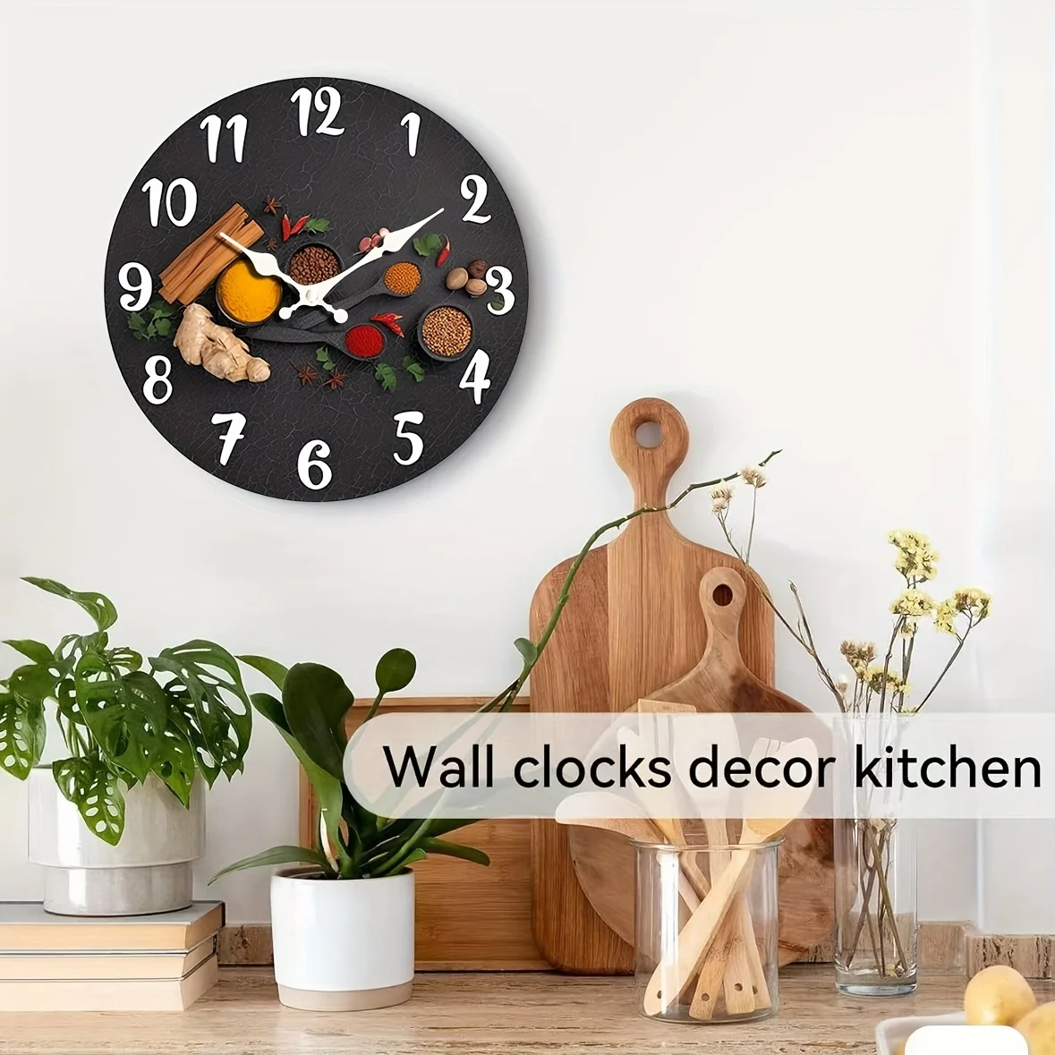 Wall Clock, Round with Creative Black and Vibrant Design, Silent Operation Without Ticking, Ideal for Home Holiday Decoration and Gift-Giving