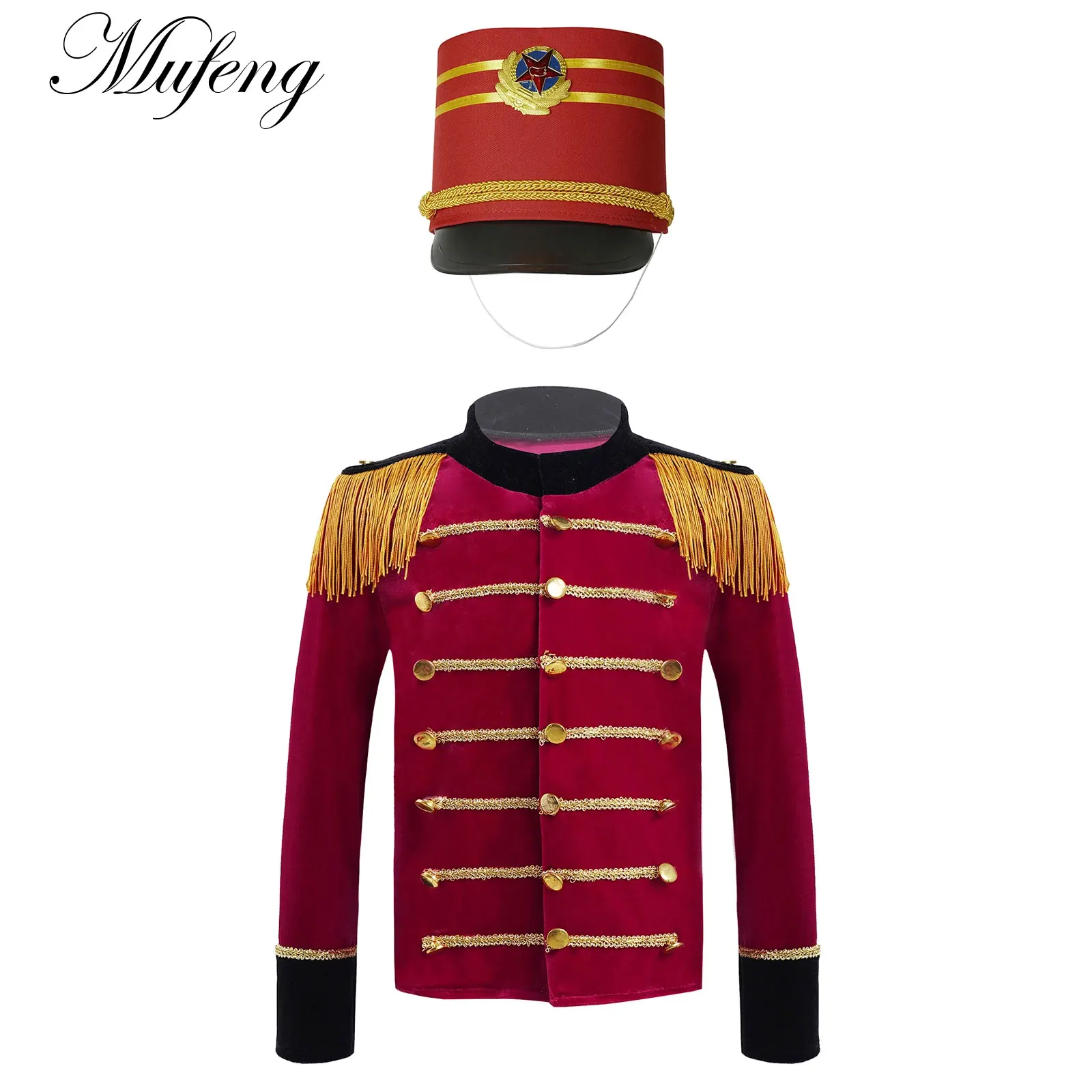 Kid Boy Girl Drum tromba Team Honor Royal Guard Uniform Halloween Circus Ringmaster Deluxe Coat Nutcrackers giacca Cosplay top