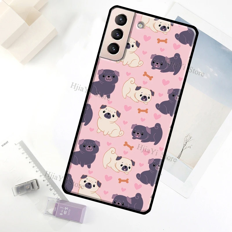 Funny Pug Dog Case For Samsung Galaxy S23 Ultra Note 20 10 S9 S10 Plus S20 S21 FE S22 Ultra Phone Cover