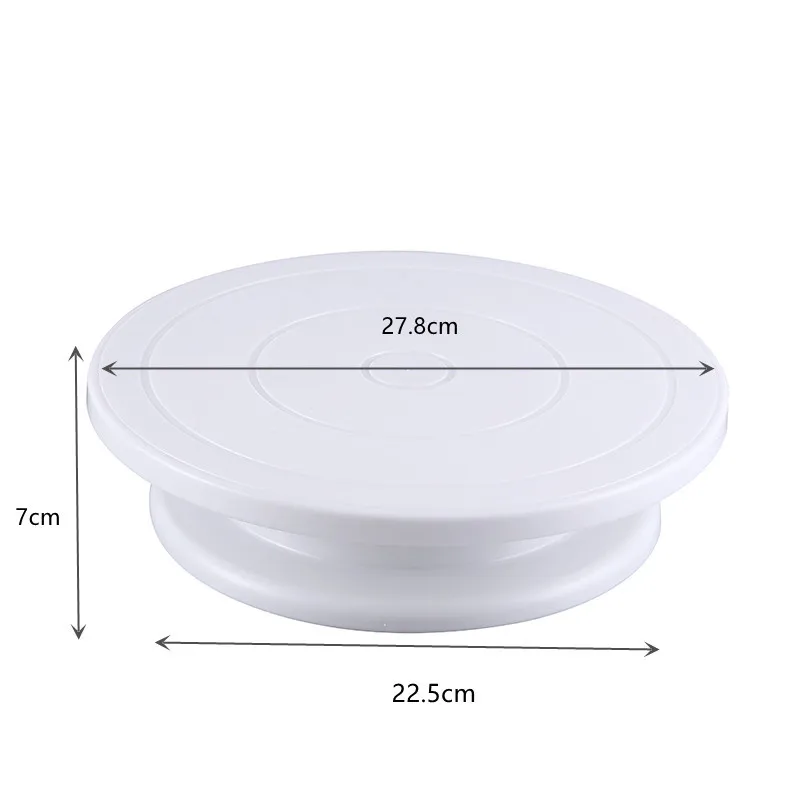28cm Cake Turntable Stand Dessert PP Cake Decorating Display Stand 360 Degree Rotating Icing Turntable Kitchen Baking Tools Gift