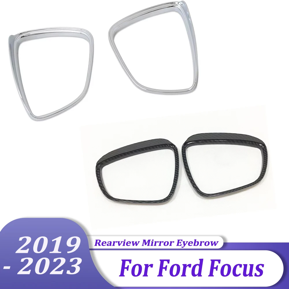 Rearview Mirror Rain Shade Visor Cover Mirrors Eyebrow Trim Accessories Sticker Chrome For Ford Focus 2019 2020 2021 2022 2023