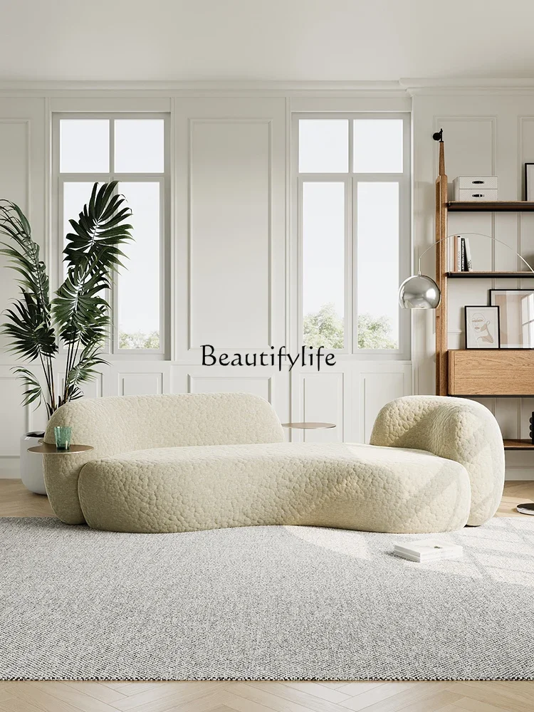 Cream Style Fabric Clothing Store Arc Cashew Sofa