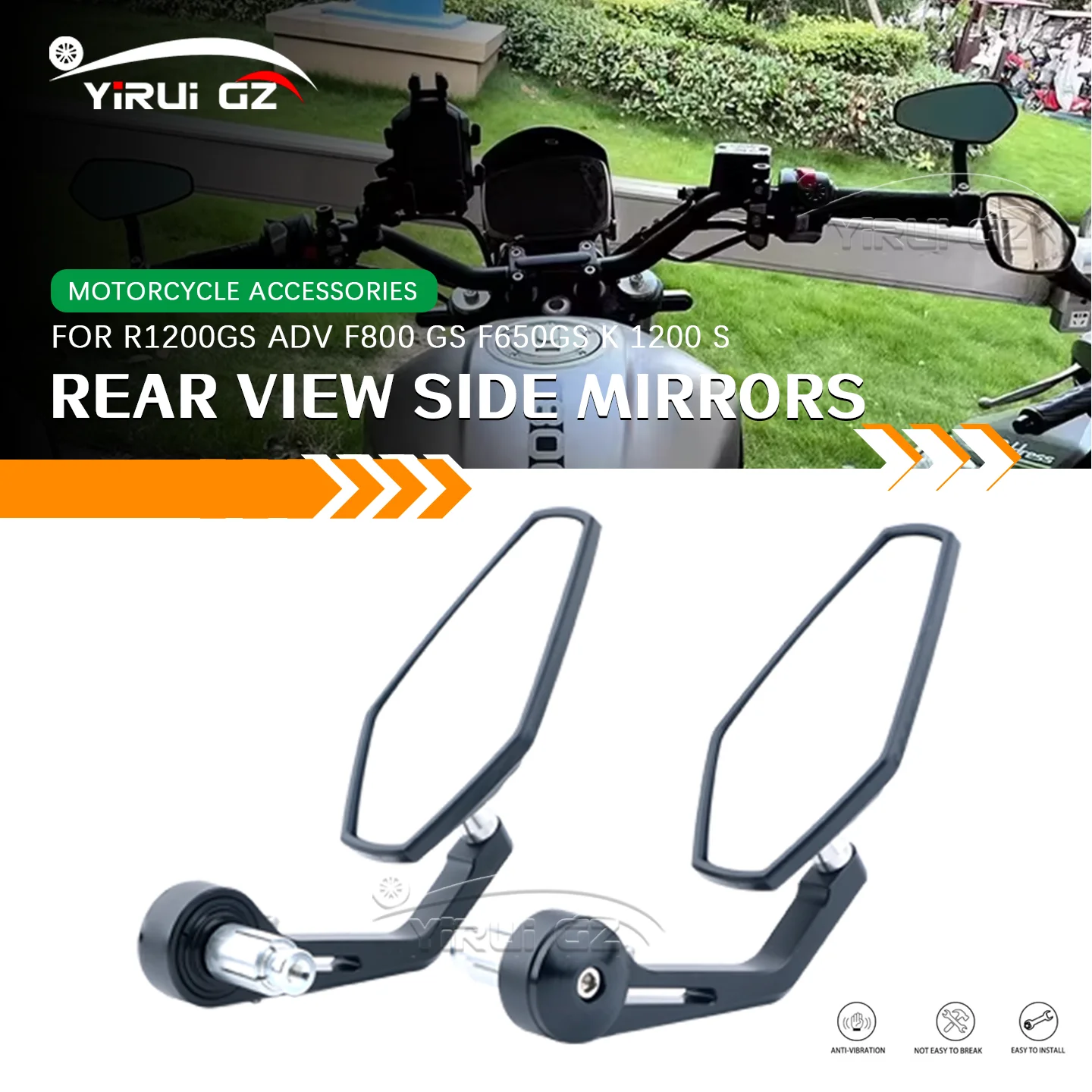 Motorcycle Rearview Mirror FOR R1200GS Adv F800 650GS K1200 Motorcycle Mirror 7/8