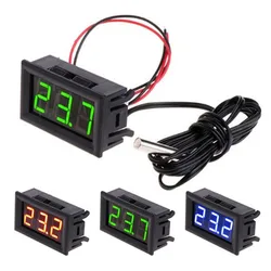 DC 12V Mini Digital LED Thermometer for Car Temperature Monitor Panel Meter Measuring Range -40-65C with Temperature Probe