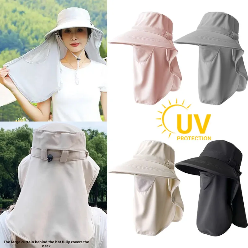 

Summer Sun Hats with Face Mask and Neck Protection UV Protection Outdoor Hunting Fishing Cap for Men Women Hiking Camping