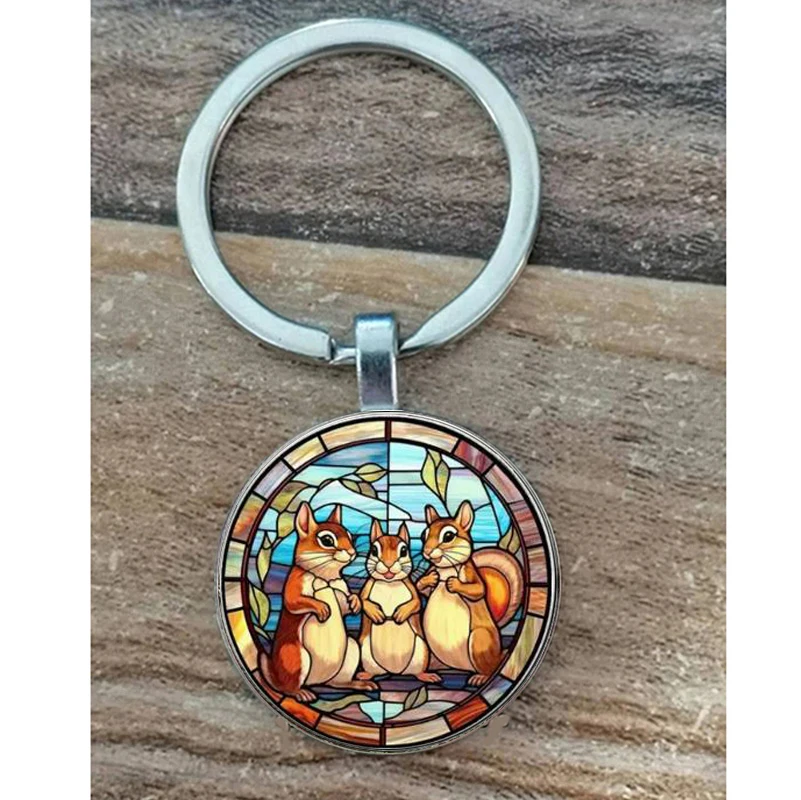 Men's Squirrel Alloy Keychain, Gifts for Family and Friends, Bag Pendant