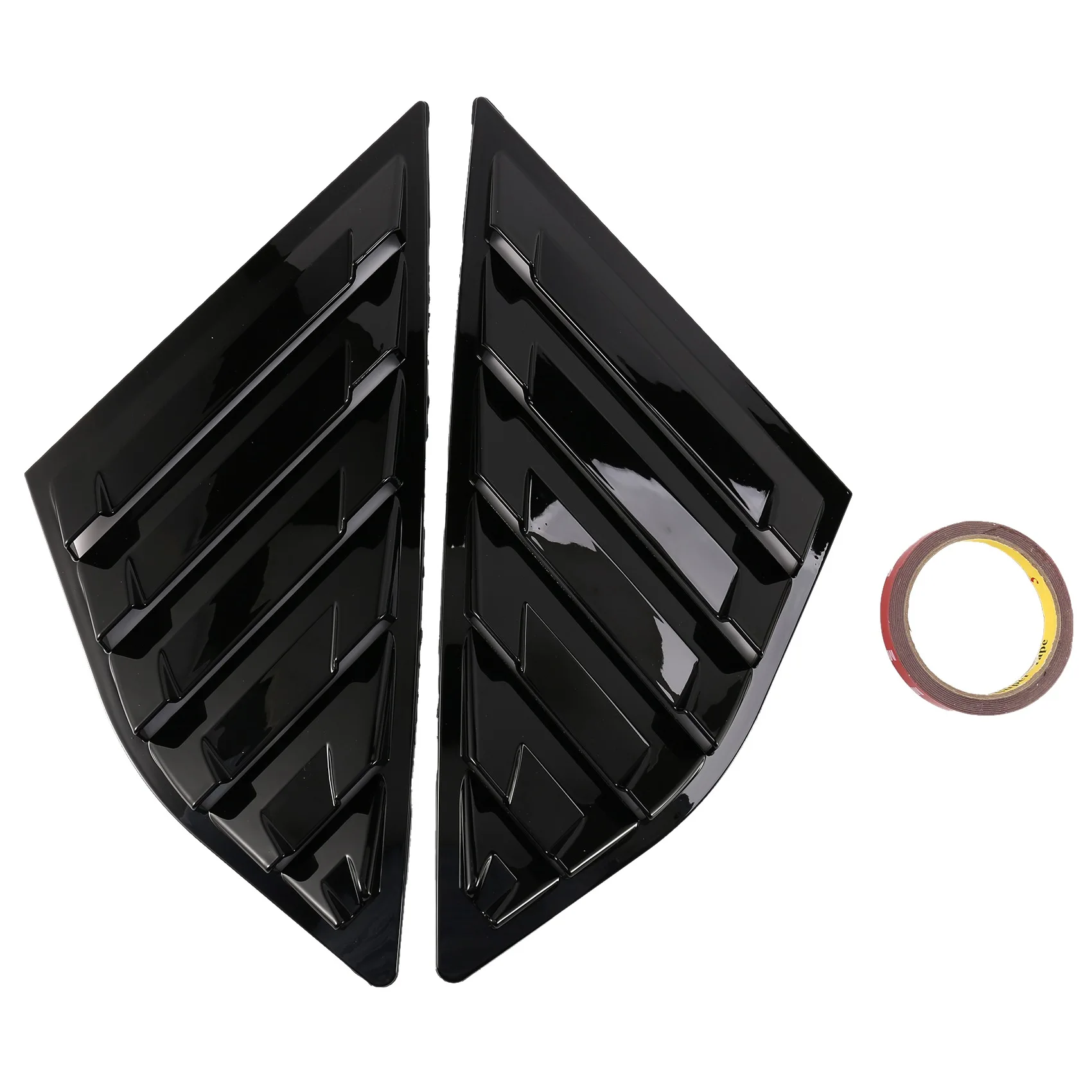 Car Quarter Side Window Cover Louver Scoop Vent for Ford Focus ST MK3 Hatchback 2012-2018 Bright Black