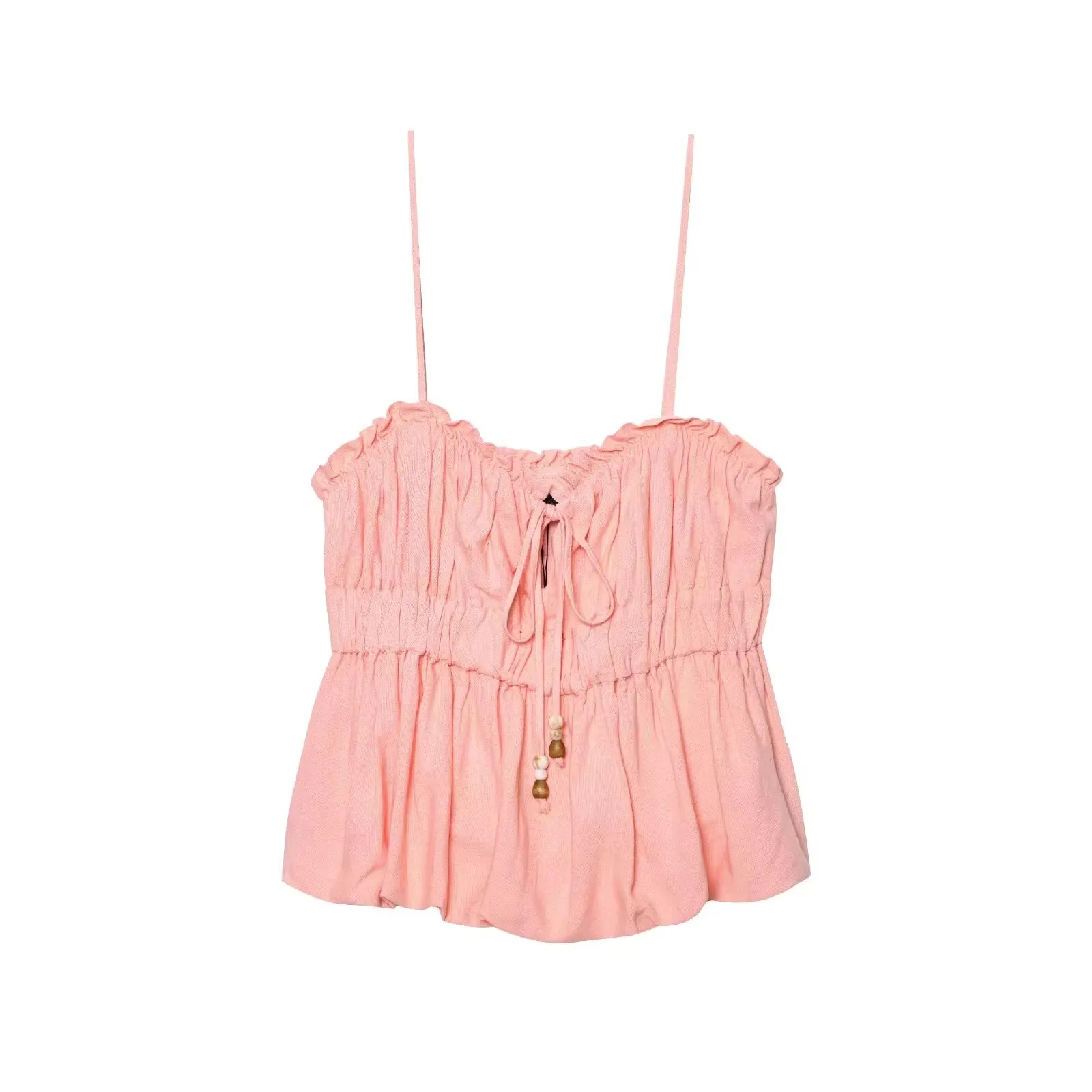 

Модный женский летний топ с тонкими бретелями и прямым вырезом, эластичный, новинка, Cleanfit, А-силуэт, с молнией, стандартная длина