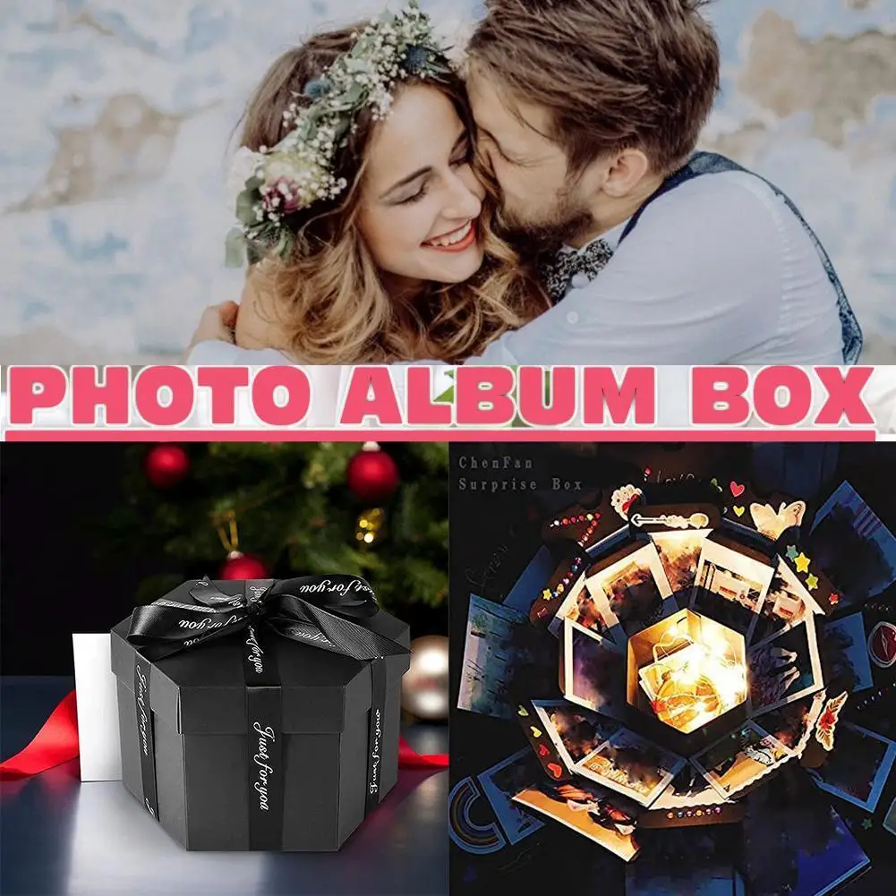 NEW Photo Album Box DIY Scrapbook Lovely Surprise Explosion Couple Box Love Memory Anniversary Valentine's Day Girl Love Gift