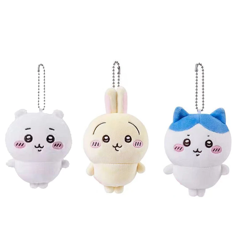 @Chiikawa Anime 10cm Plush Doll Kawaii Usachi Keychain Hachiware Stuffed Pendent Cute Backpack Ornament Toy Gift Birthday Gifts