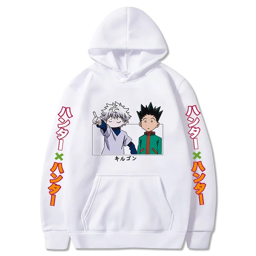 Hunter X Hunter Japan Anime Men Women Hoodies Harajuku Gon Killua Print Plus Size Sweatshirt Unisex Autumn Winter Streetwear