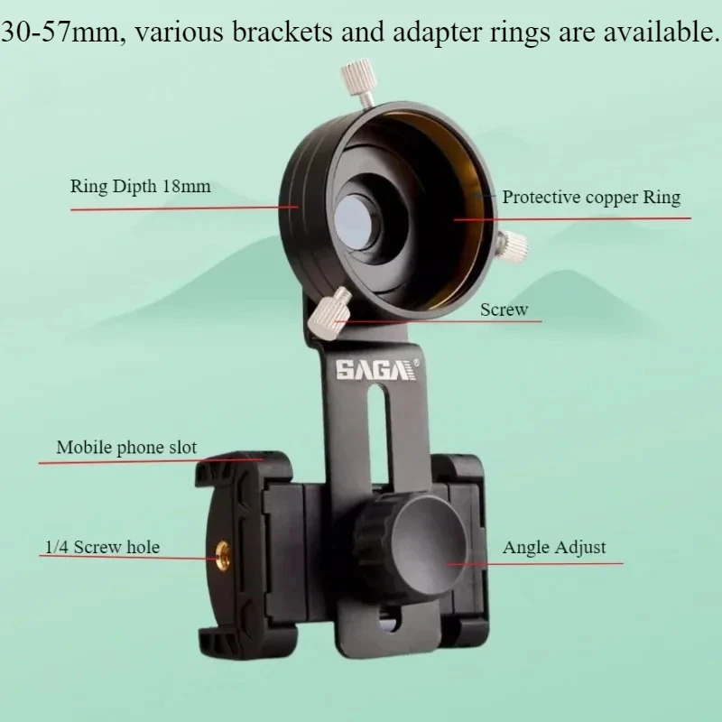 

30-57mm Metal Universal Slit Lamp Mobile Phone Adapter Telescope Microscope Cellphone Stand Holder Mount Taking Video Tools