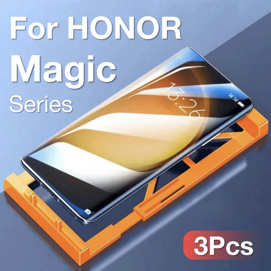 3 Stück Keramikfolie für HONOR Magic 8 7 6 5 4 3 Pro Magic6 Magic5 Magic4 Magic3 Displayschutzfolie mit Kit, kein gehärtetes Glas