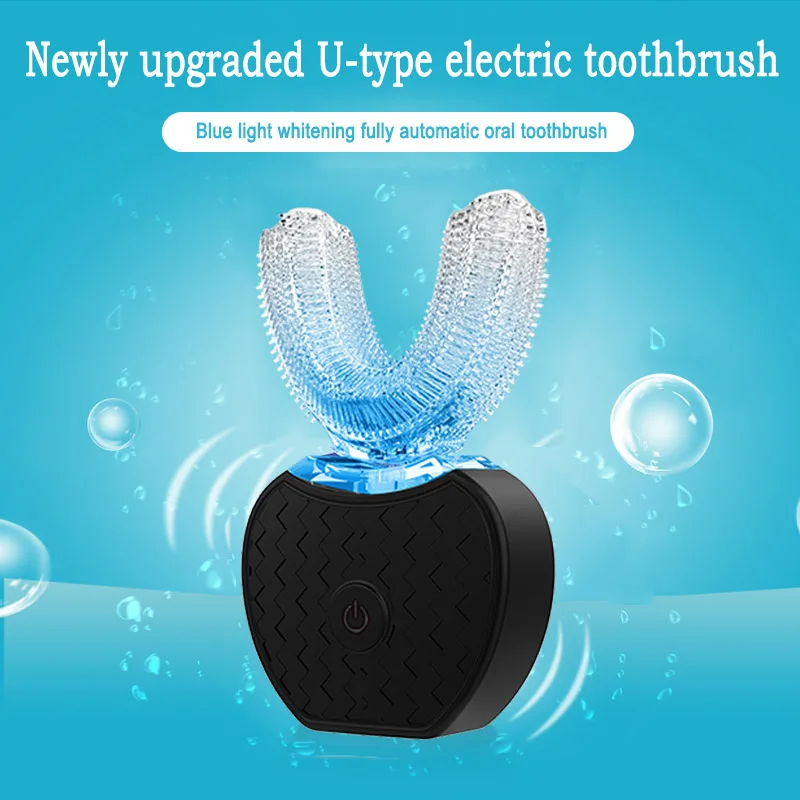 Electric Toothbrush Adults,Ultrasonic U-Shaped Toothbrushes for Teeth Whitening,Mouth Cleansing,Wireless Charging & LED Light