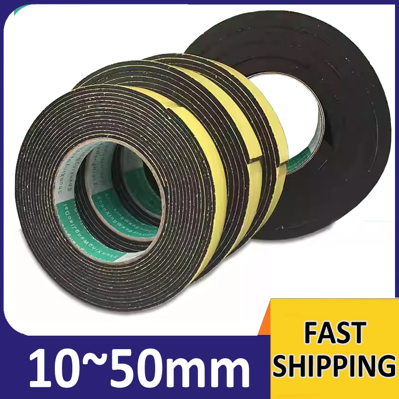 1Roll Black EVA Foam Single sided self-adhesive Tape shockproof And anti-collision protective Strip