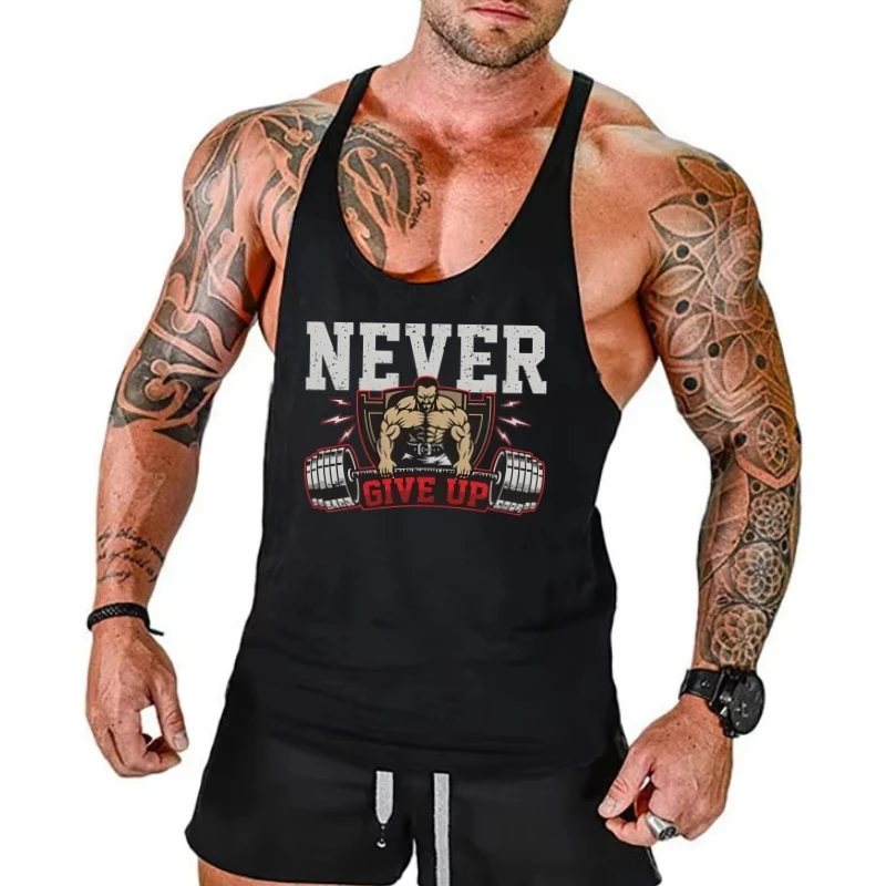 Men's Training Stringer Tank Top, Athletic Quick-Dry Muscle Vest, Moisture-Wicking Breathable Sleeveless Workout Tank for Gym