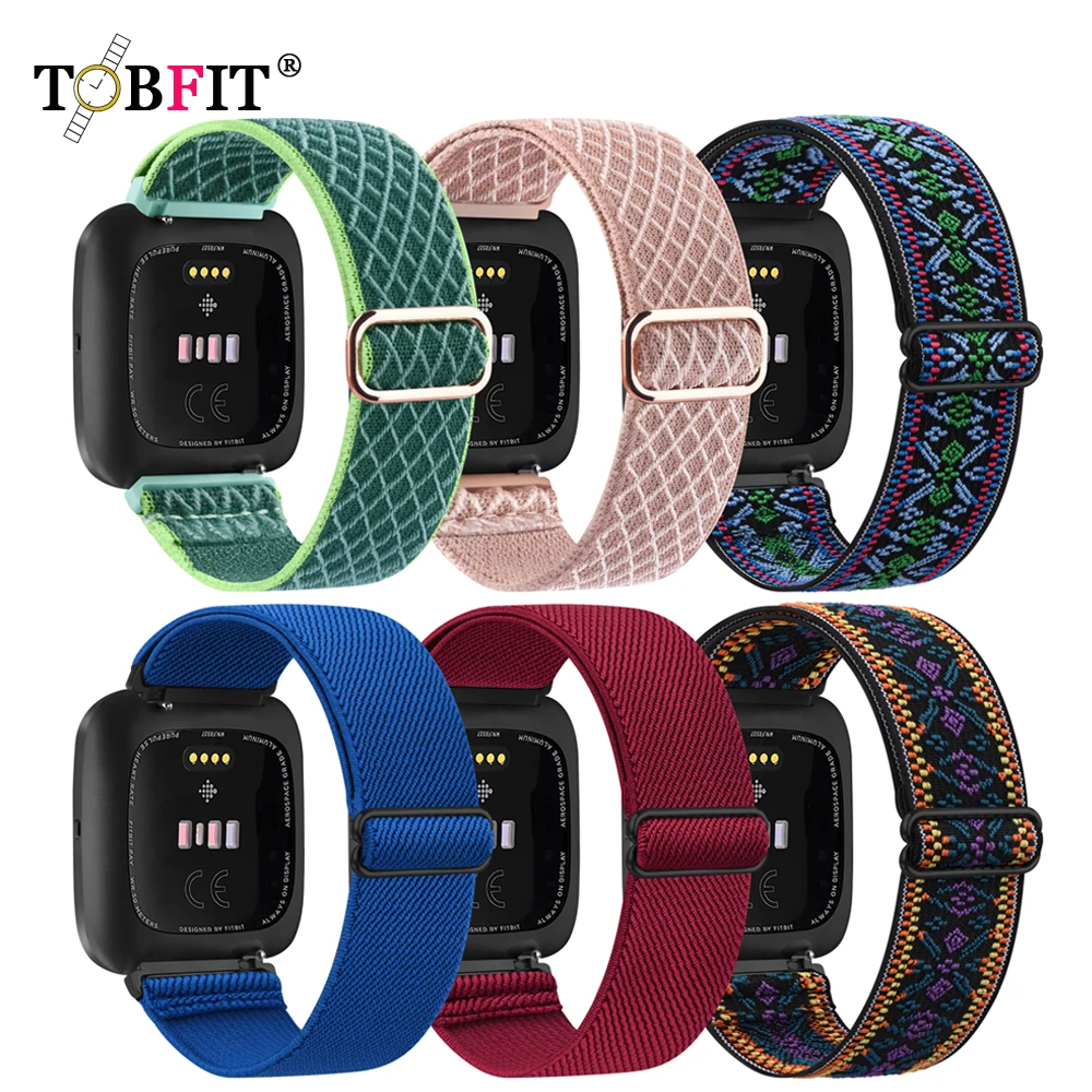 Band For Fitbit Versa 2 3 Nylon Elastic Strap Adjustable Breathable Watchband Sport Bracelet For Fitbit Versa 3 2 Band Wristband