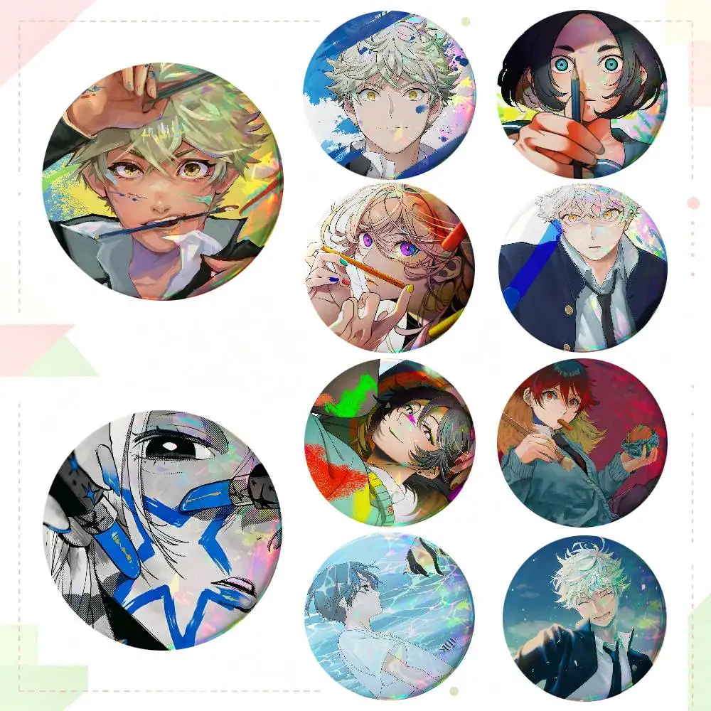 Anime Blue Period Round Badge Lapel Pin Backpack Clothing Jewelry Accessories Gift Brooch