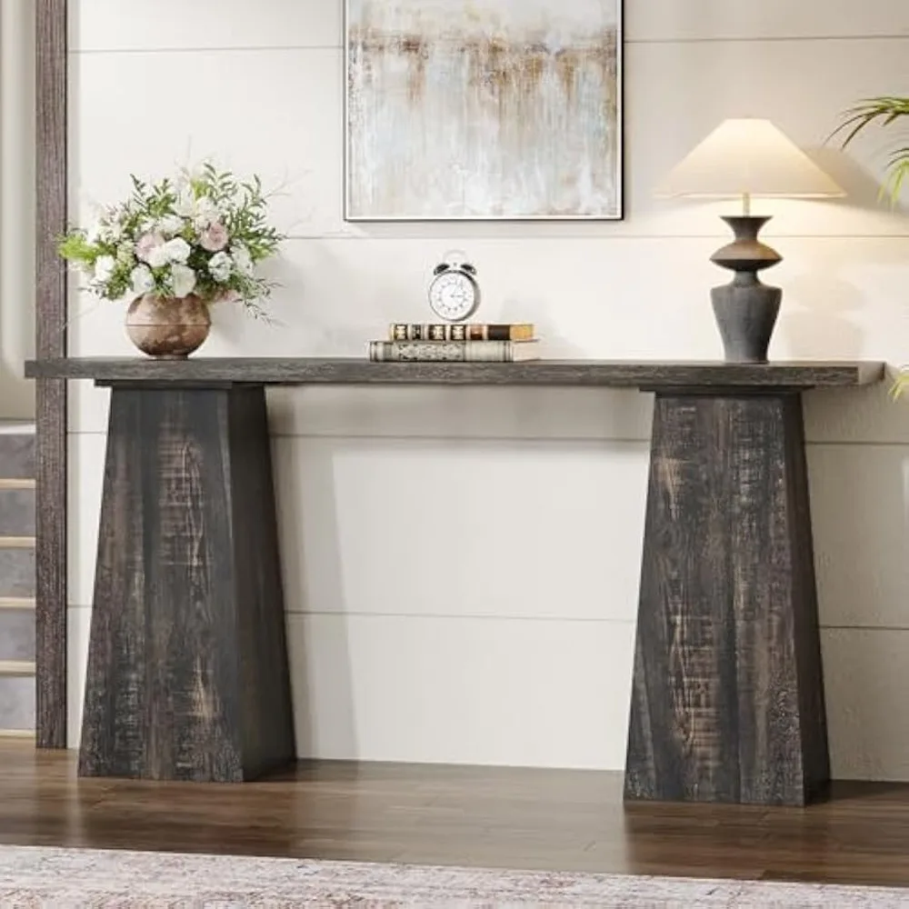 

Rustic Console Tables Wood Entryway Table for Living Room,63 inch Narrow Sofa Tables Farmhouse Vintage Couch Table Retro Hallway
