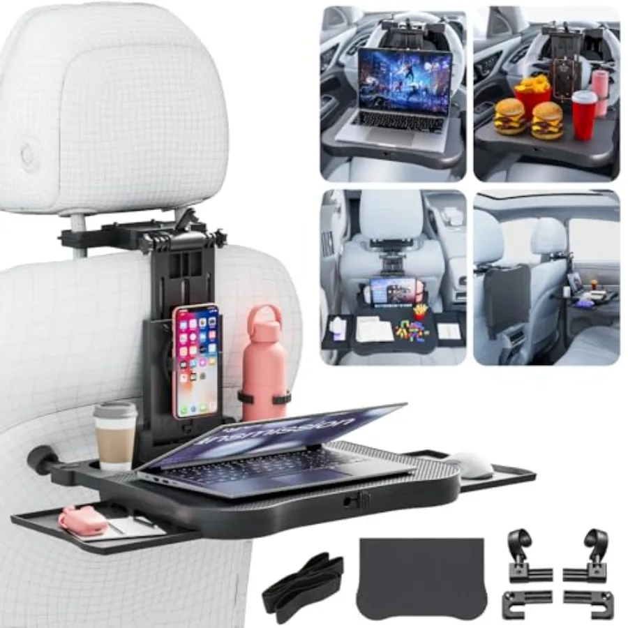 

Large for Foldable Back Headrest Eating Food s with Drinks Cupholder Phone t Holder for Travel Essentials for Long Trips