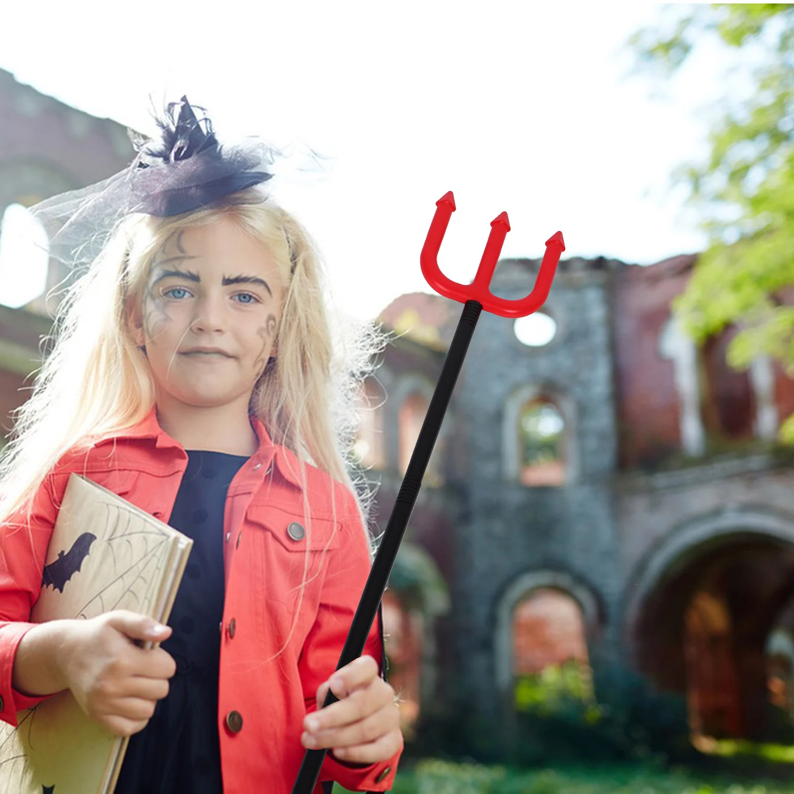 

Devil Cosplay Pitch Fork Halloween Party Prop Plastic Demon Fork Stage Costume Accessory