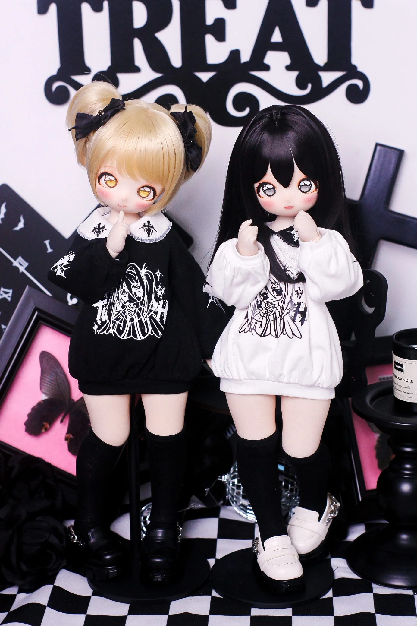 BJD doll clothes suitable for 1/4 size cute doll clothes sweatshirt set doll accessories (2 points)