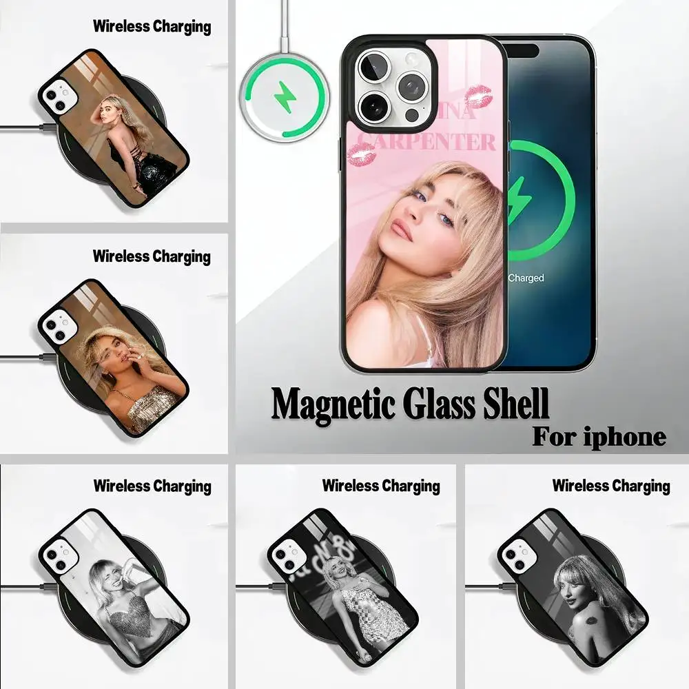 

Singer S-Sabrina C-Carpenter Wireless charging phone case compatible with iPhone 17/16/15/14/13/12/11