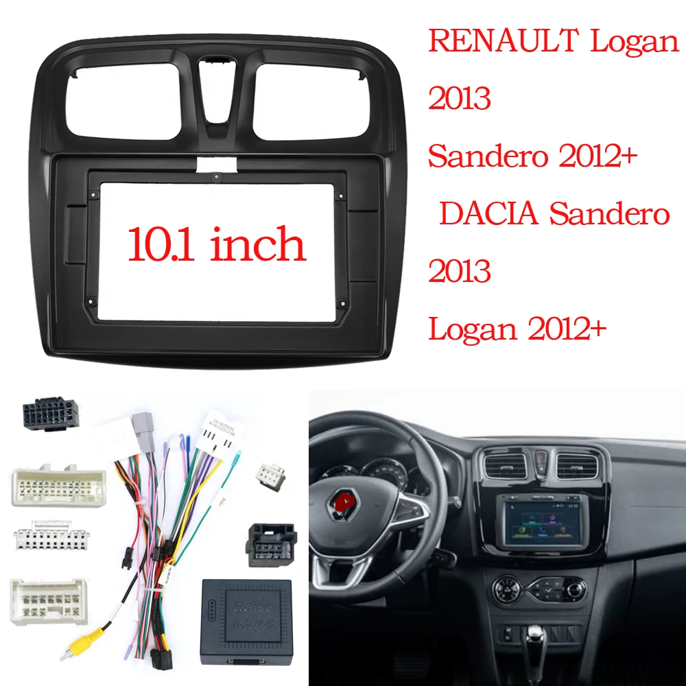 10.1 Inch Car Radio Fascias for RENAULT Sandero Symbol Logan 2014+ Dashboard Frame Installation DVD Gps Mp5 Player 2 Din