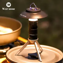 WEST BIKING Portable Camping Light With Magnetic Base USB Rechargeable Camping Lantern Outdoor Led Flashlight Tent Camp Supplies