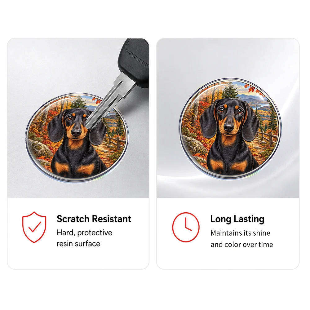 Dachshund Dog 3D Resin Domed Sticker Waterproof Self Adhesive Decal Emblem for Car Window Laptop Water Bottle Helmet Pet Decor 4