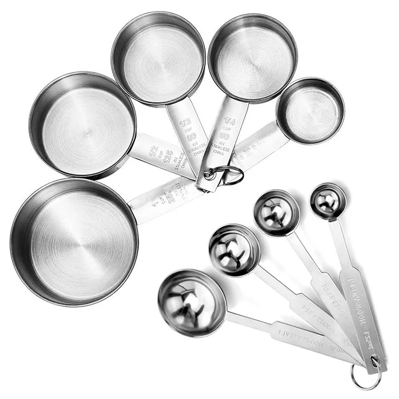 4/5pcs Stainless Steel Measuring Cups And Spoons Set Deluxe Premium Stackable Tablespoons Home Tools Kitchen Accessories