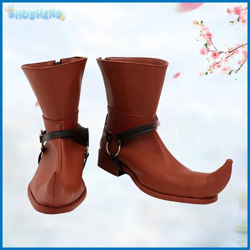 qq273XT8Hyrule Warriors Legends Skull Kid Scarpe marroni Cosplay Stivali lunghi in pelle realizzati su misura per la festa di Natale Halloween Donna