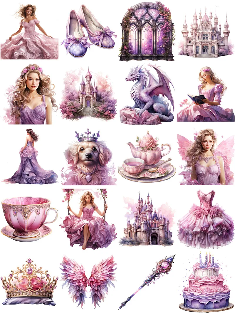 Purple Princess Castle Stickers Crafts And Scrapbooking stickers kids toys book Decorative sticker DIY Stationery