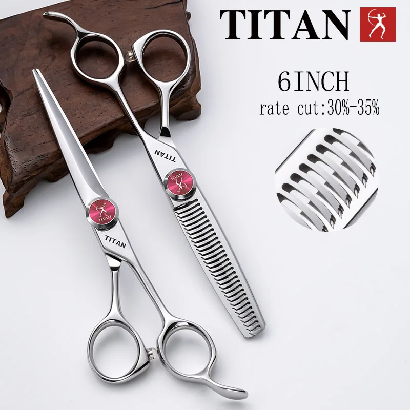 TITAN Professionelle Friseurschere, Haarschneide- und Ausdünnwerkzeug aus VG10-Stahl, 6,0, 6,5 Zoll, Salon-Schneidewerkzeuge – Detail 3