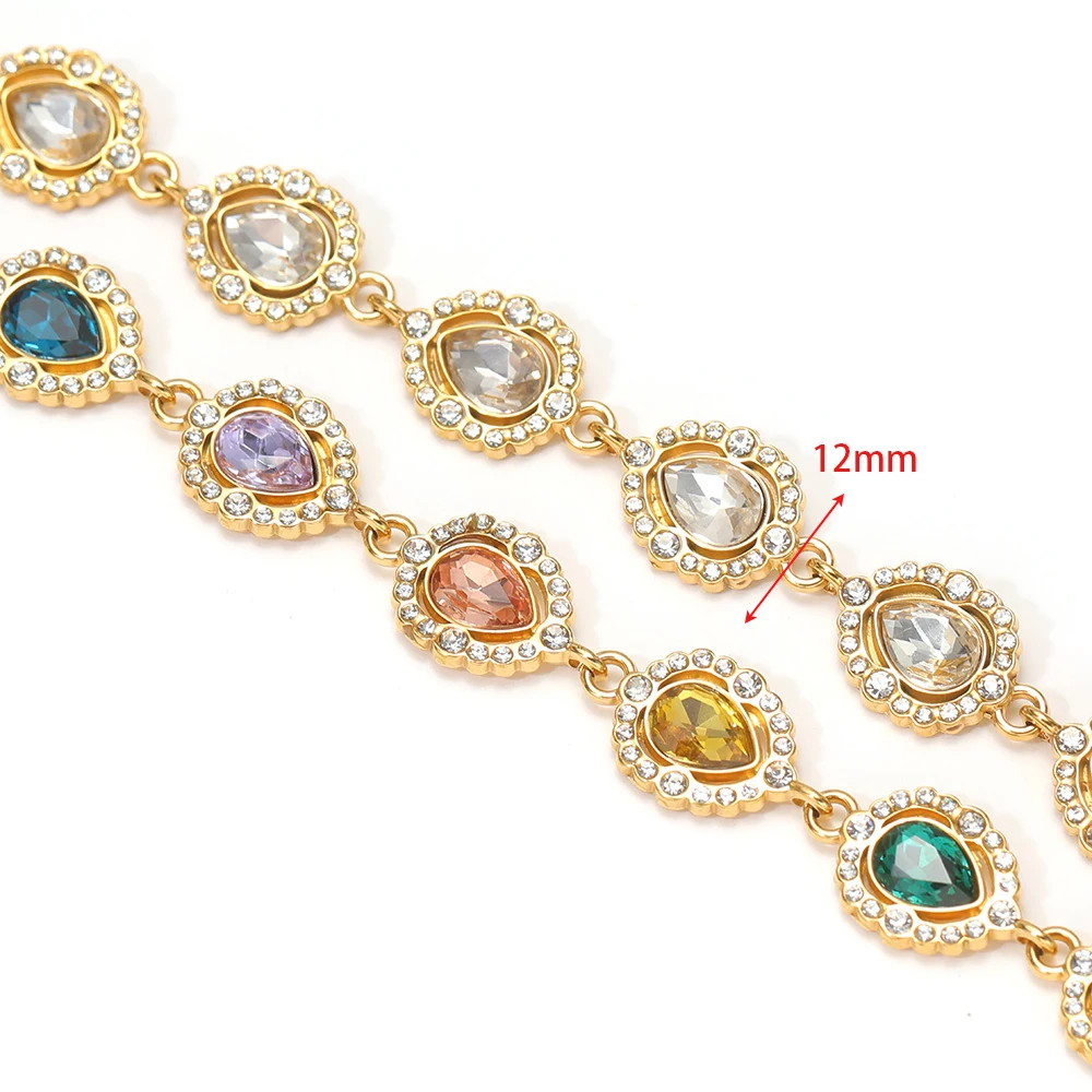 1 Meter Stainless Steel Drop Gemstone Chains for DIY Elegance Necklaces Jewelry Making Women Earrings Bracelets Crafts Findings