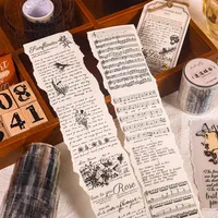 Journamm 50mm*3m Vintage Letters PET Tapes DIY Scrapbooking Planners Decor Junk Journal Waterproof Collage Stationery Tapes