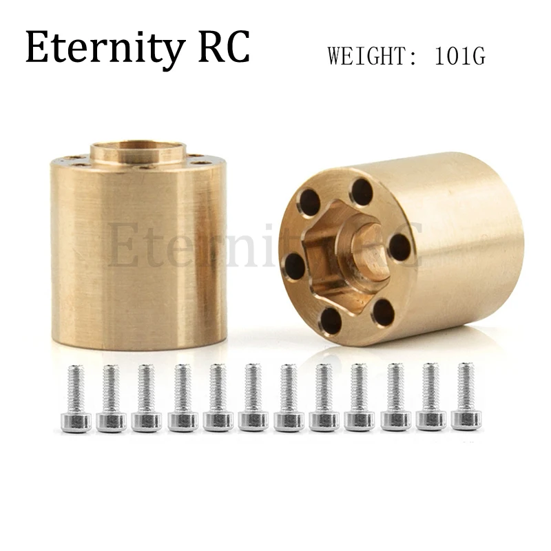 2 個の真鍮六角ハブアダプター 1.9 2.2 ビードロックホイールリム用 RC クローラーカーアキシャル SCX10 Capra TRX-4 TRX6 VS4-10 と互換性あり