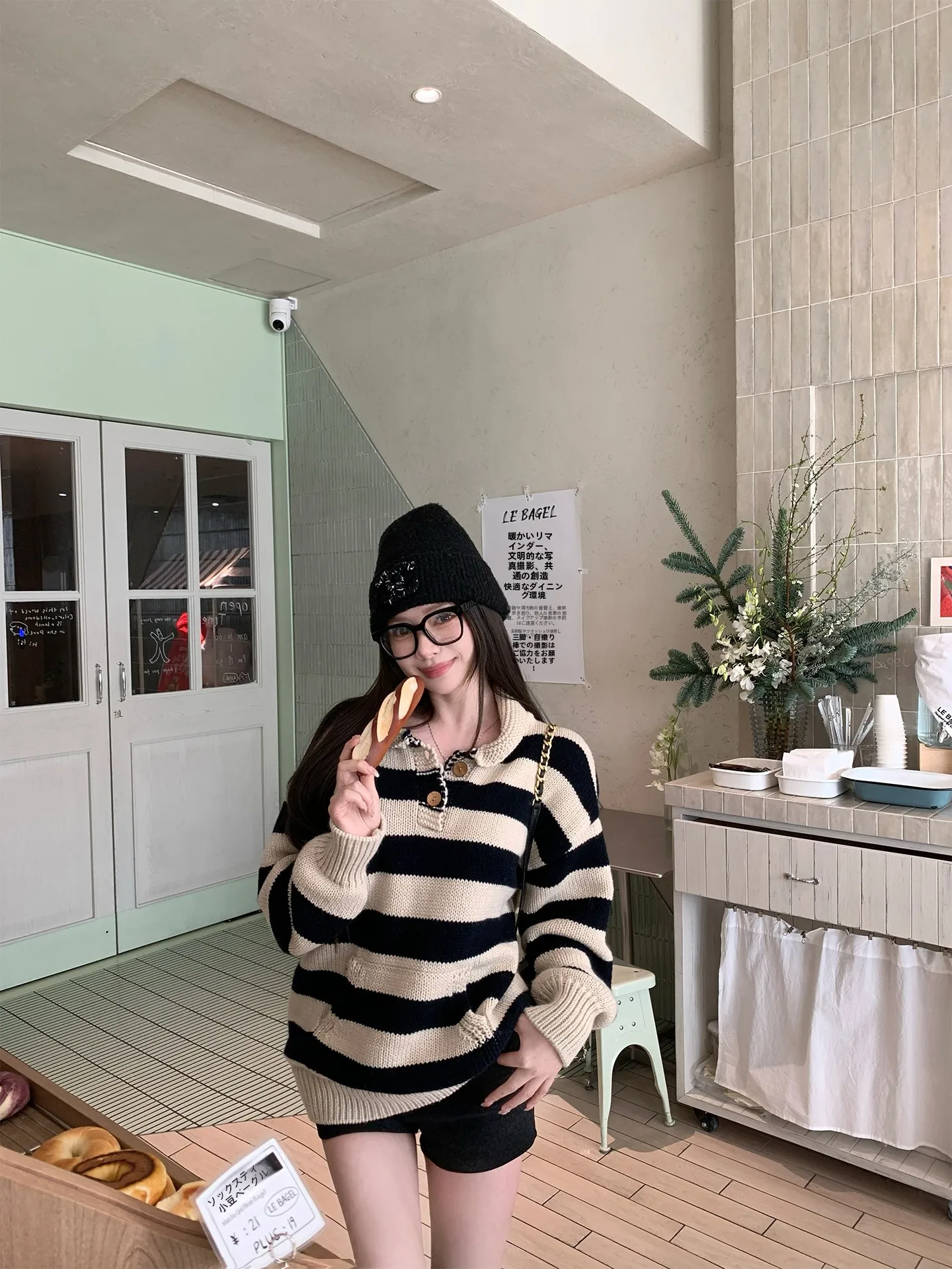 

NNS Chen Jiamin Lazy Coarse Needle Korean Style Striped Collar Sweater Top Women's Long Sleeve Regular Fit Online Exclusive