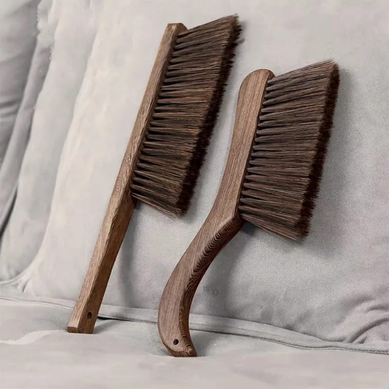 1pc Wood Handle Broom & Dust Brush - Soft , for Sofas/Floors/Furniture/Clothes/Car, Sturdy Handle & Broom Holder Compatible