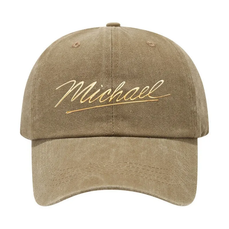Michael Jackson Retro Washed Sun Visor Hat, MJ Signature Print Pop Legend Baseball Cap, Casual Daily Wear Fan Hat view 4