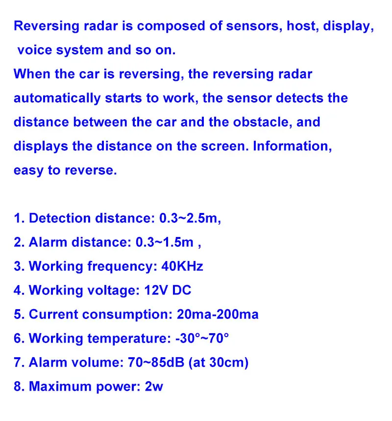 Einparkhilfe Parktronik 12 Farben 22mm Flacher Sensor Rückfahrradar Akustischer Alarm – Detail 16