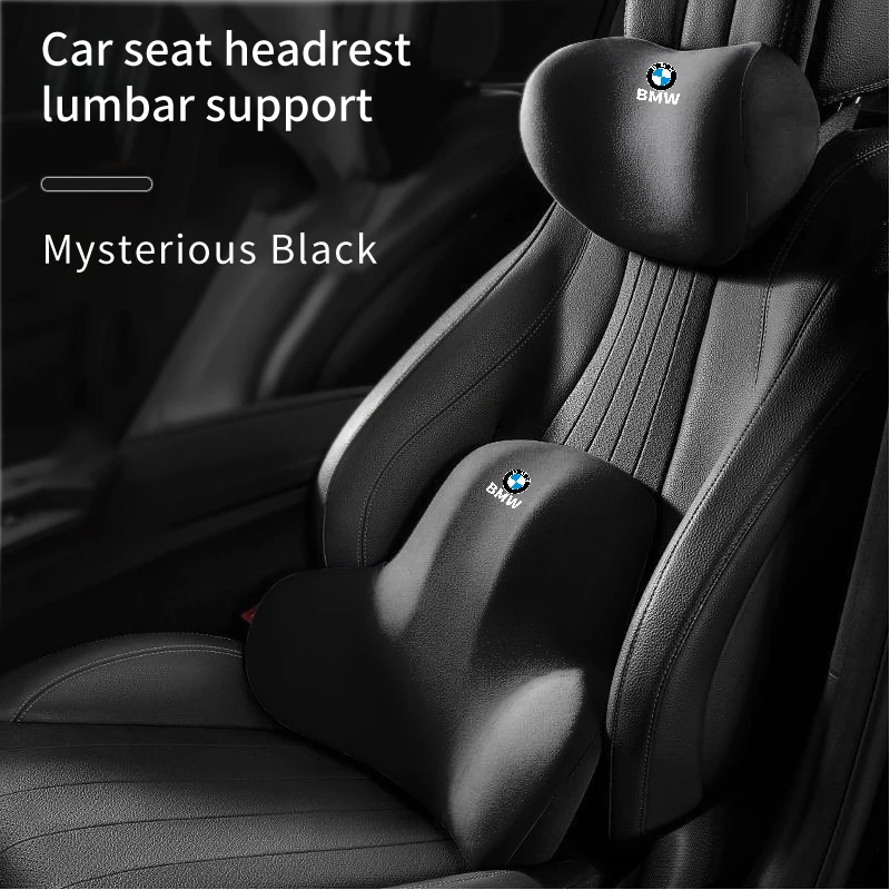 Car Neck Pillow Lumbar Support Pad Cushion Auto Neck Headrest Memory Foam For BMW Motorsport X1 X3 X5 E39 E46 E90 F20 E60 F30E36