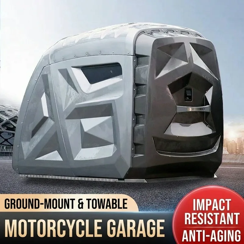 Any Size Custom Motorcycle Garage Storm Proof Waterproo Anti Theft Impact Resistant Heavy Duty Backyard All Weather Storage Shed