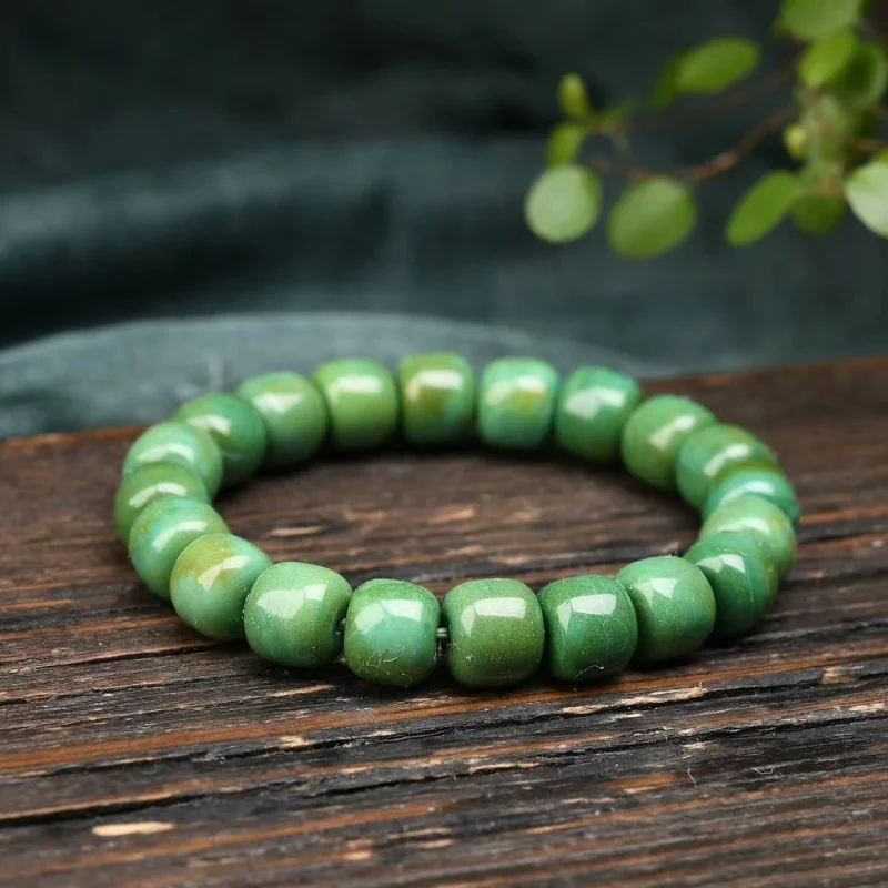 natural turquoise high-quality porcelain , Buddhist beads, vintage single-loop bracelet men and women