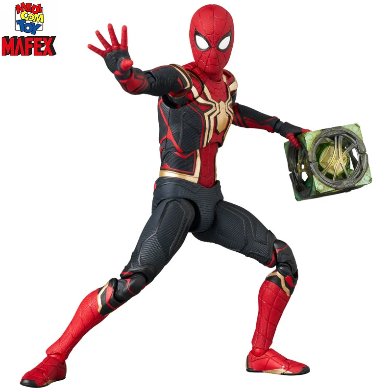 Original  Medicom Toy Mafex (No.245) - Integrated Suit Spider-Man: No Way Home - Peter Parker - Spider-Man Anime Figure