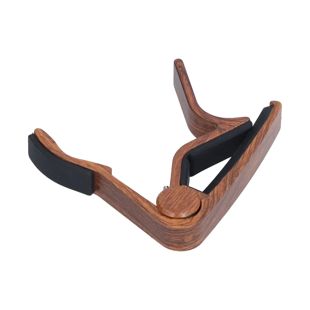 Wood Acoustic Guitar Transpose Capo 8*8cm Brown Guitar Capo with Picks Combo Ukulele Universal Capo Clip Folk Guitar Performance