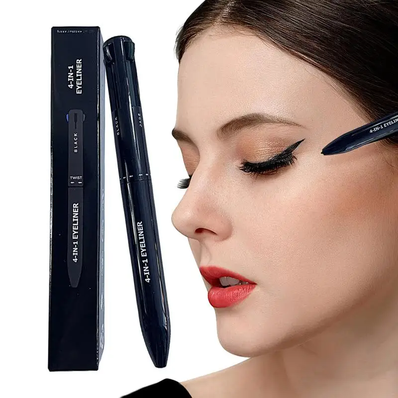 1pcs 4 In 1 Makeup Pen Eyebrow Pencil Waterproof Drawing Eye Brow Easy Color Eyeliner Eyebrow Pen Sweatproof Makeup Pen