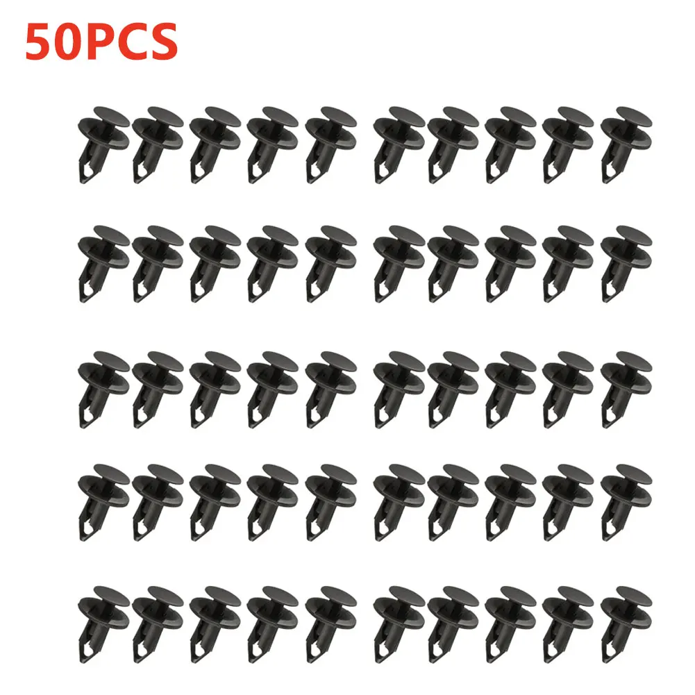 50Pcs Car Rivet Bumper Car Fender Clips Door Trim For Radiator Shield Replacement Fender Plastic Useful Accessory