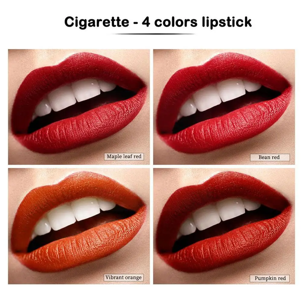 4 Colors Cigarette Lipstick Set Matte Soft Waterproof Hydrating Easy Long Lasting Smooth Lips Cosmetics Makeup Color To U0I0